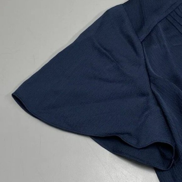 NEW BA&SH Womens Maxi Dress Marine Blue Size S Woopy Pleated V-Neck Navy - Picture 5 of 10